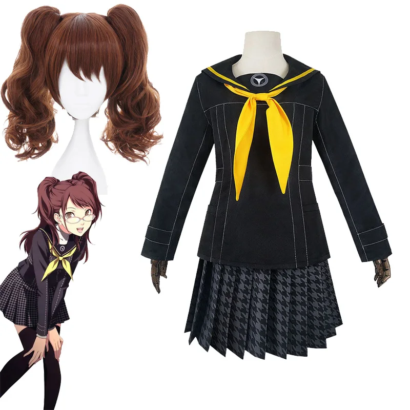 Game Kujikawa Rise Cosplay Wig Persona 4 Golden JK Uniforms Women\'s Sailor Suit Halloween Jyoshi Koukousei Costume