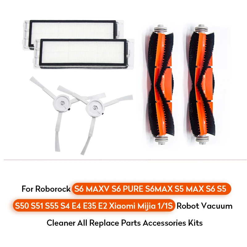 Filtro Hepa Per Xiaomi Norma Mijia 1S Roborock S5 S5 Max S6 S6 Accessori Per Aspirapolvere Puro T4 E3 E4 E5 Filtro Spazzola Mop Parti Kit