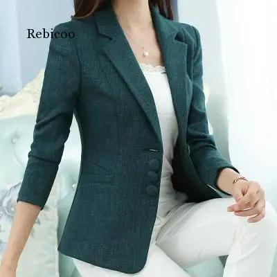 

Autumn Spring Women's Blazer Elegant Fashion Lady Blazers Coat Suits Female Slim Office Lady Jacket Casual Tops S-6Xl