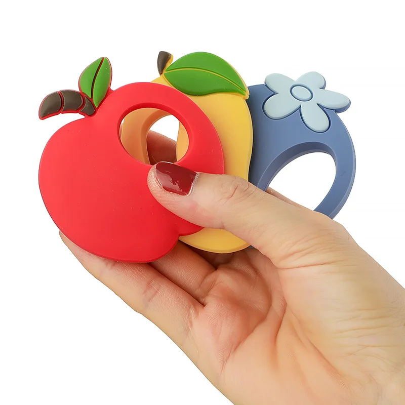 TYRY.HU 1Pc Fruit Silicone Teether Baby Teething Toys BPA Free Silicone Chew Dental Care Nursing Teether Gift For Infant