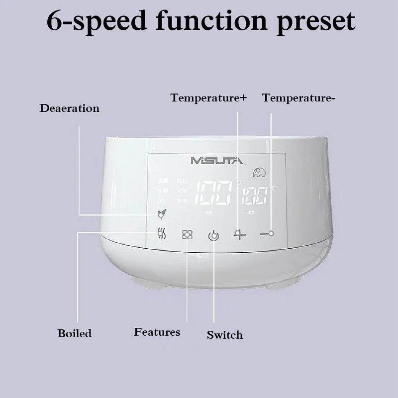 1.2L 전기 주전자 홈 온도 조절 유리 끓는 주전자 건강 냄비 다기능 아기 우유 주전자 자동 따뜻하게 유지 220V