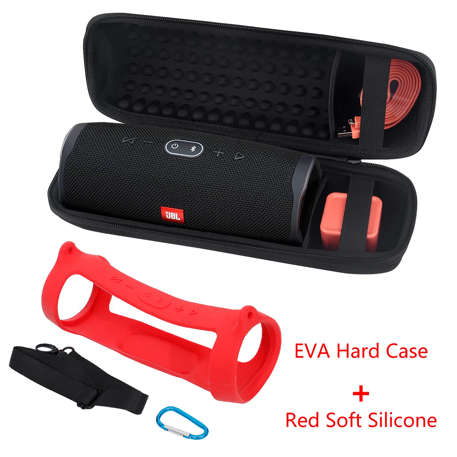 2020 neueste EVA Hard Case Reise Durchführung Zipper Lagerung Tasche + Weiche Silikon Fall Abdeckung für JBL Ladung 4 Bluetooth lautsprecher