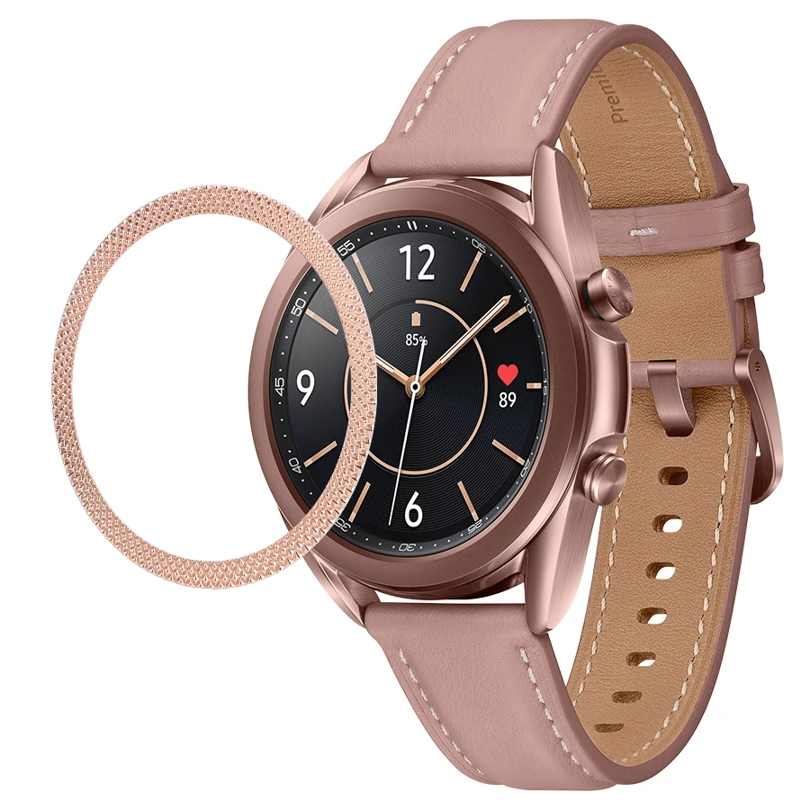 Marco de bisel de Metal para Samsung Galaxy Watch 3, 41mm, 45mm, cubierta de anillos de protección, funda adhesiva para parachoques, accesorios para Galaxy Watch3