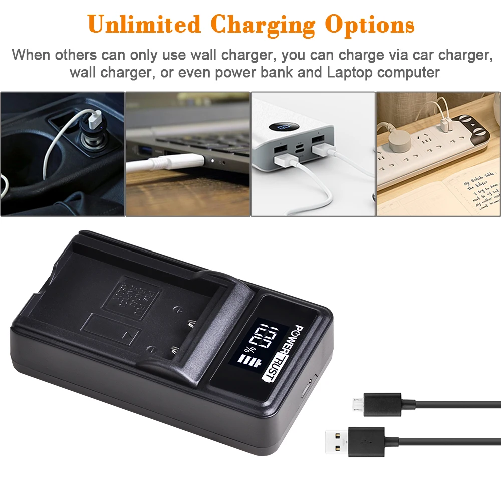 NP-60 NP60 Battery and LED Charger for Fujifilm NP-60 Kodak KLIC-5000 Samsung SLB-1137 Olympus LI-20B FinePix 50i 601 F401