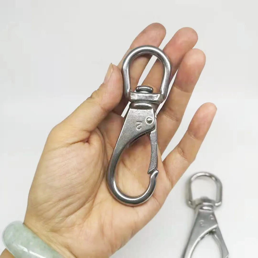 3# Metal Stainless steel 304 Swivel Snap Hook Trigger Clip Silver Keychain Carabiner Bag Hardware