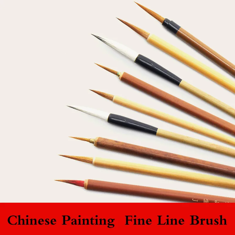 12pcs/set Chinese Painting Brush Set Weasel Hair Chinese Calligraphy Brushes Chinese Meticulous Painting Fine Line Brush Pen