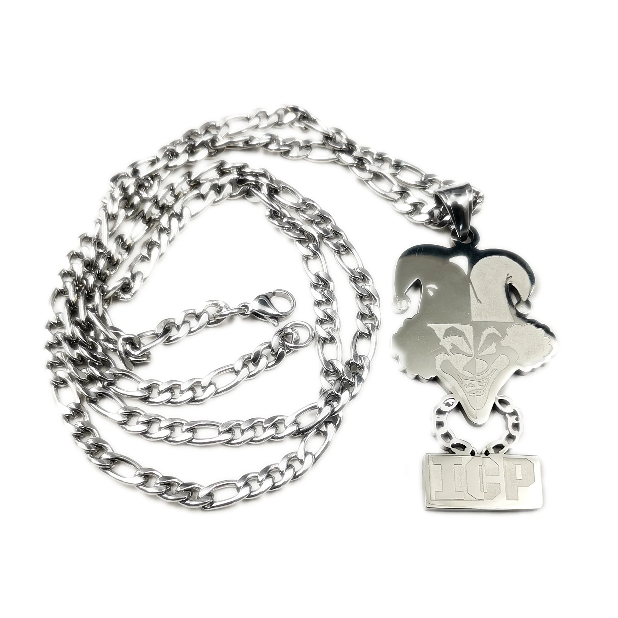 Juggalo Large  Stainless steel Polished Carnival of Carnage Charm Pendant Necklace NK Chain 4mm 24 inch For Gifts