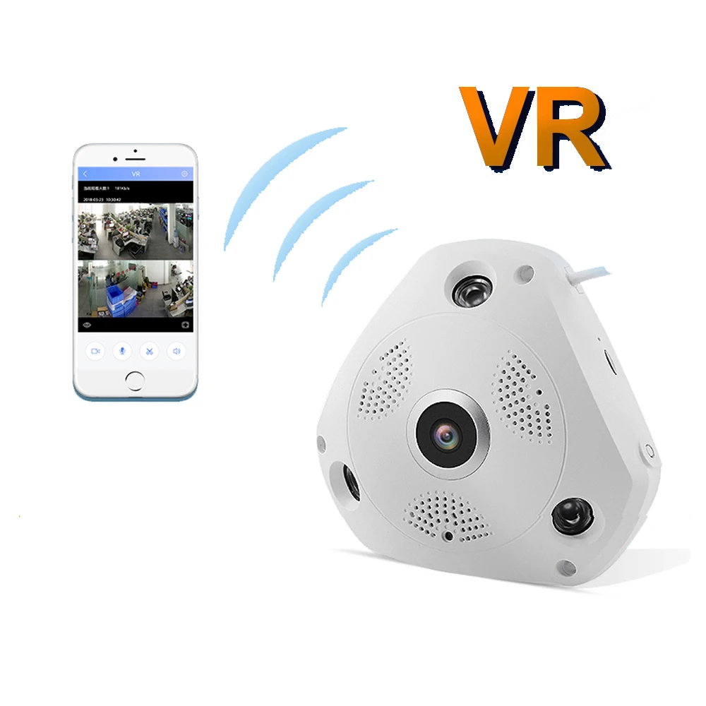 

360 Degree Panorama VR Camera HD 1536P 3.0MP Wireless WIFI IP CAM 3D stereoscopic No dead angle monitor