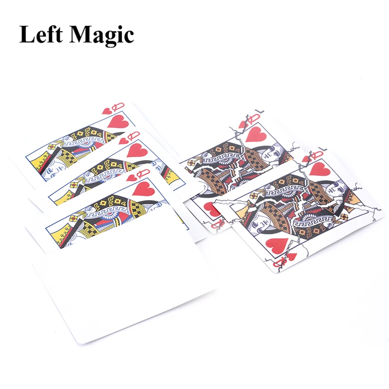 Broken Queen Cards Magic Tricks Close Up Street Stage Magic Props Gimmick Magician Tool Accessories Classic Mentalism