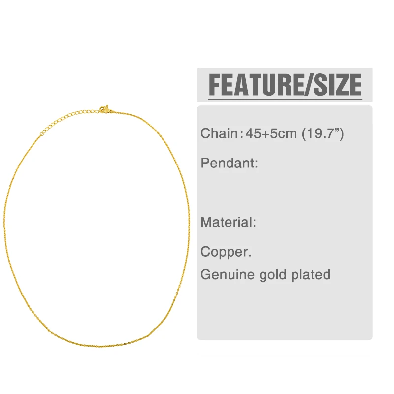 OCESRIO Genuine Gold Plated Brass Width 1.5mm Necklace Chains for Jewelry Making Quality Wholesale Jewlry cana01