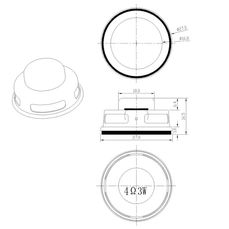 SOTAMIA 2 個 27 ミリメートルミニオーディオサウンドミュージックスピーカー 4 オーム 3 ワット DIY 低音マルチメディアポータブルアンプスピーカーウーファースピーカー