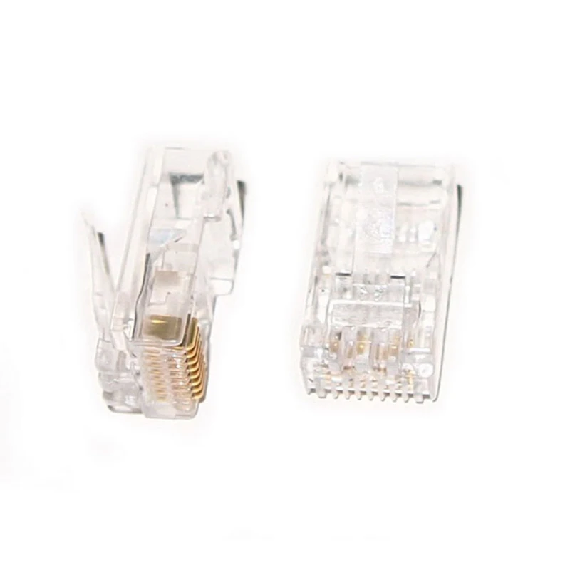 100Pcs/lot RJ45 Network Cable Modular CAT5e Plug  8P8C Crystal head