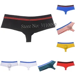 Men's Cotton Cheeky Pouch Boxer Briefs Skimpy Shorts 1/2 Buttocks Underwear