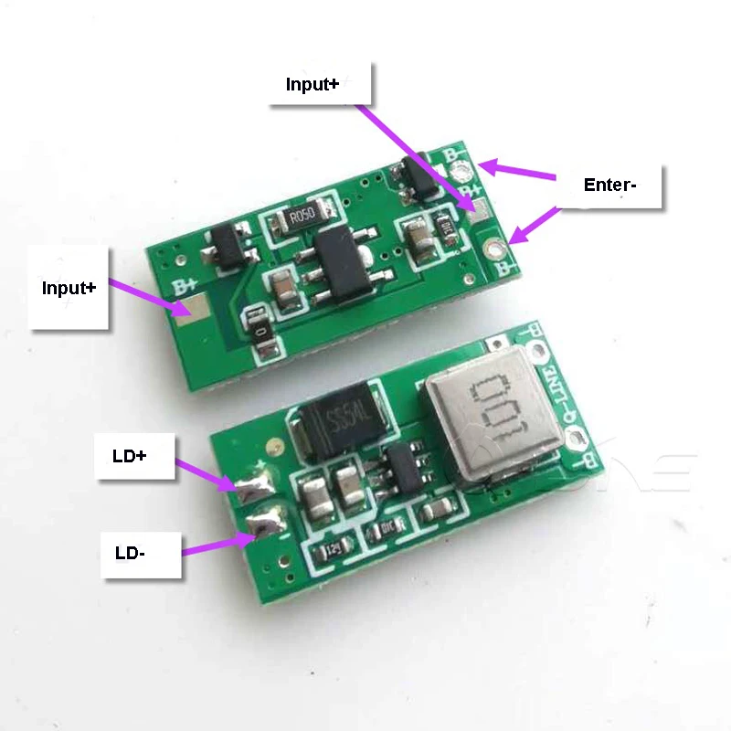 405nm 488nm 520nm 50mw-1w azul roxo verde luz única placa de excitador de impulso de lítio