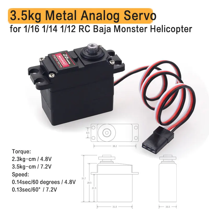 M0200 20g 3.5 kg Metal Dişli mini Servo 1/16 1/14 1/12 RC Araba Carson WPL Wltoys HSP JJRC ZD Yarış RC Buggy Kamyon Truggy Cr