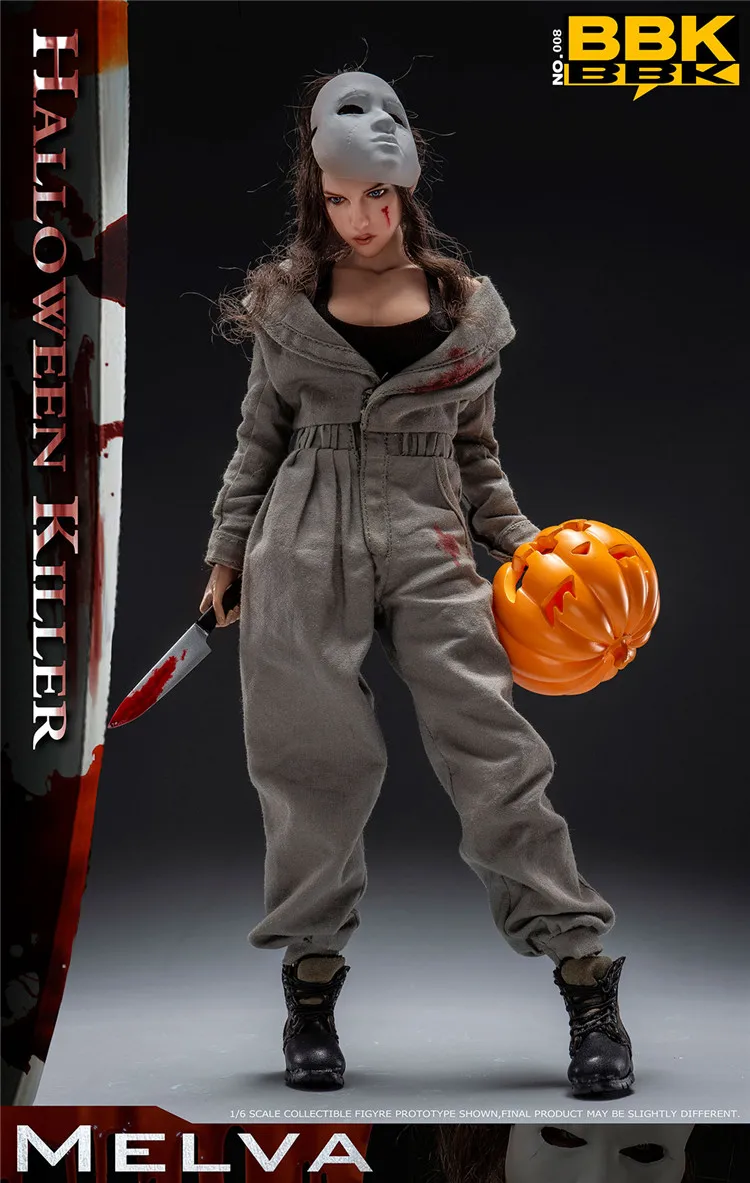 BBK BBK008 1/6 Women Soldier Halloween Late Night Killer Melva Full Set 12" Action Figure Model For Fans Holiday Gifts