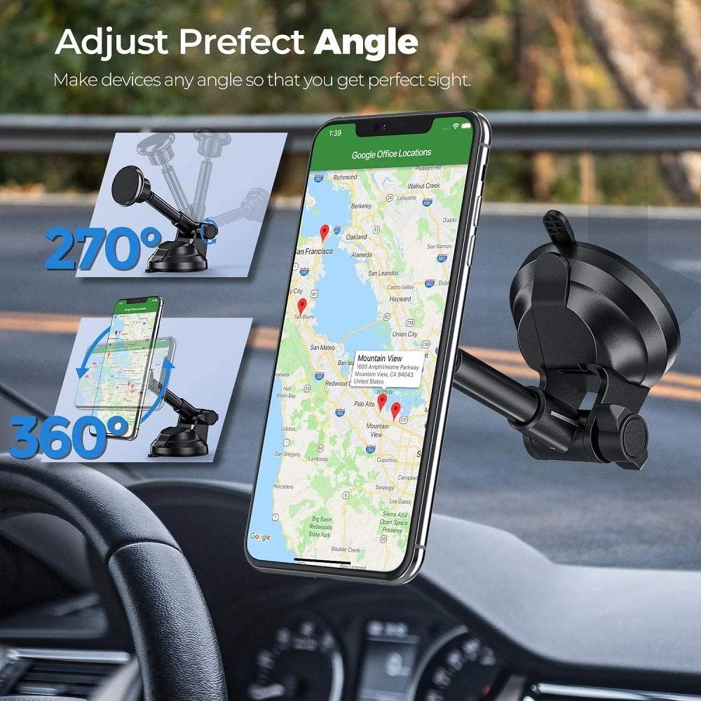 Magnetic Car Phone Mount Universal Suction Cup Car Phone Holder Magnet Mobile Phone Support Stand for iPhone 12 11 X Samsung S10