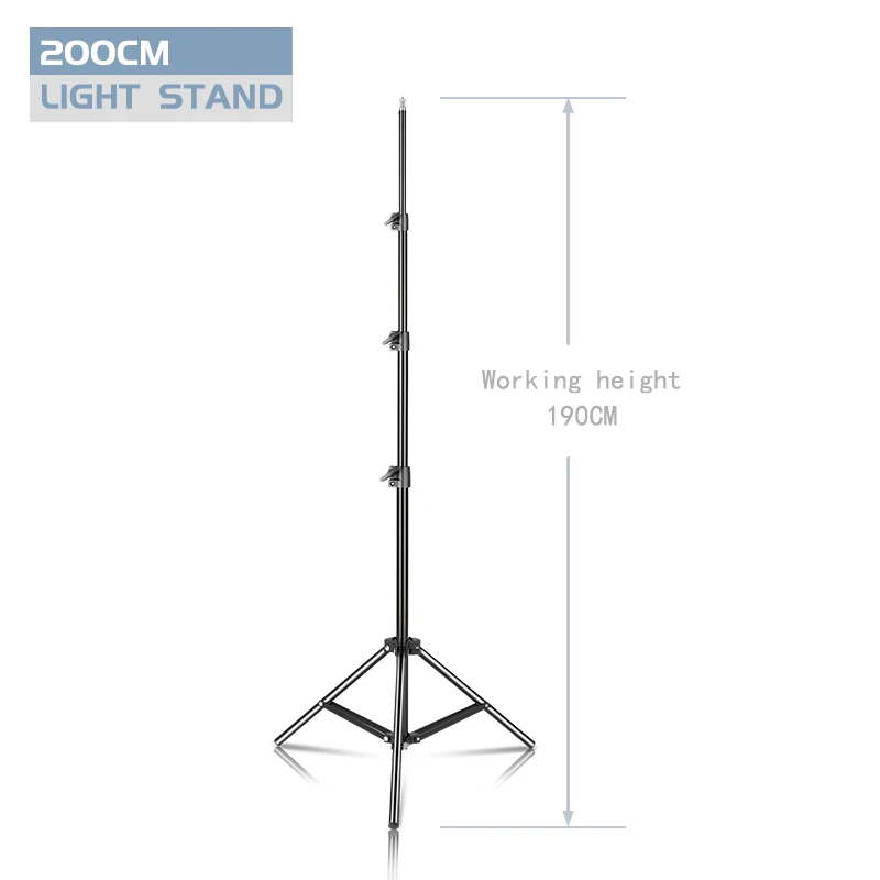 37/68/100/150/190cm Photography Studio Adjustable Light Stand Portable Tripod Stand With 1/4 Screw Head For Flash Photo Studio
