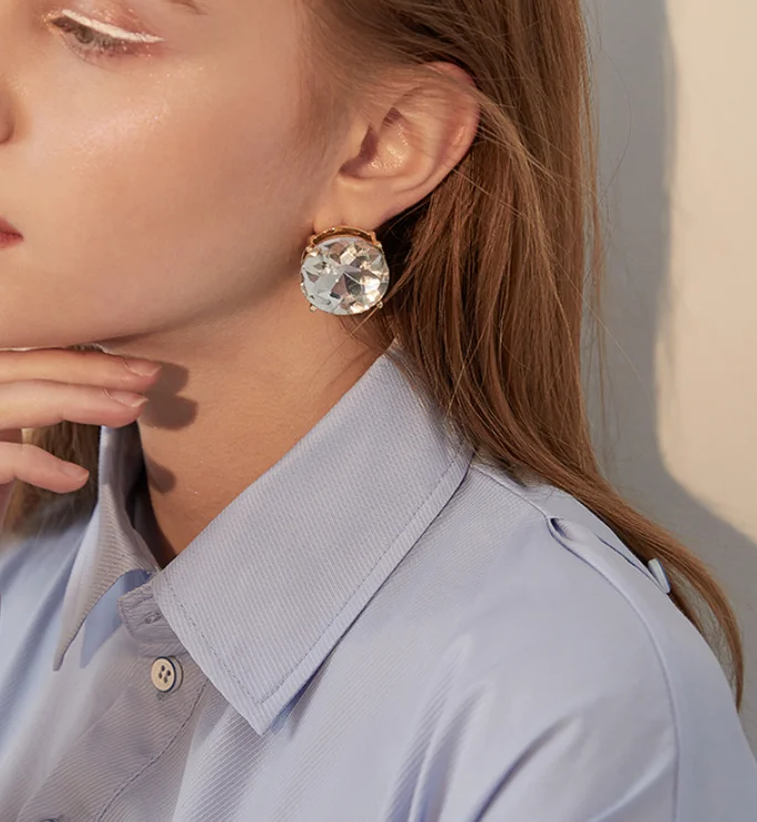 2023 trend 925 needles simple artificial  Unusual Stud earrings Fashion Jewelry for women