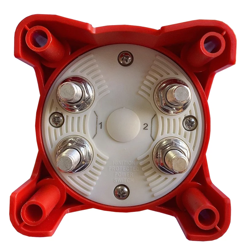 ISURE MARINE Boat Single Circuit Selector Isolator Disconnect Rotary Battery Red Switch Single Circuit ON/OFF