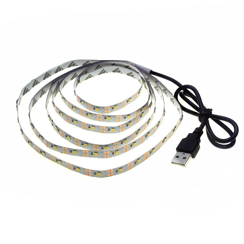 USB LED Light Strip Flexível, Iluminação de fundo TV, DIY, RGB, mutável, 5V, SMD2835, 50cm, 1m, 2m, 3m, 4m, 5m