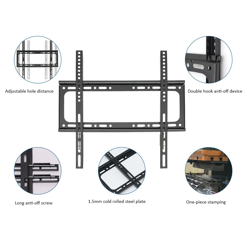 Uniwersalny uchwyt ścienny na TV dla większości mocowanie telewizora plazmowych 32-65 Cal LED do VESA 430x400mm i 55KG ładowności soporte