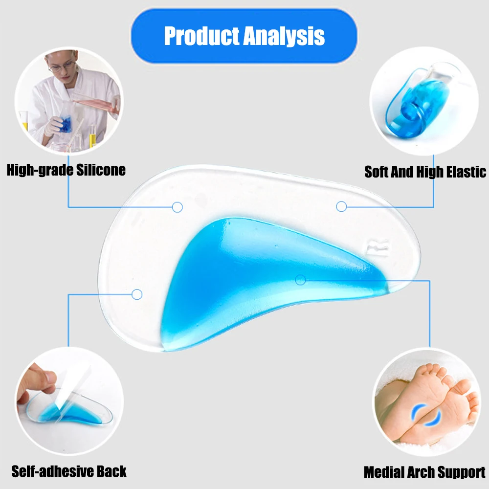 Crianças palmilhas ortopédicas para crianças sapatos inserções bebê plana pé arco suporte palmilhas gel de silicone plantar fasciite ortopedia