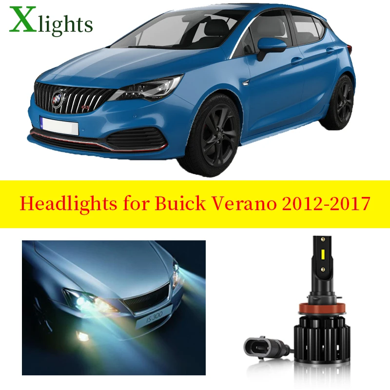 Xlights Car Bulb For Buick Verano 2012 2013 2014 2015 2016 2017 LED Headlight Low Beam High Beam Canbus Headlamp Lamp Auto Light