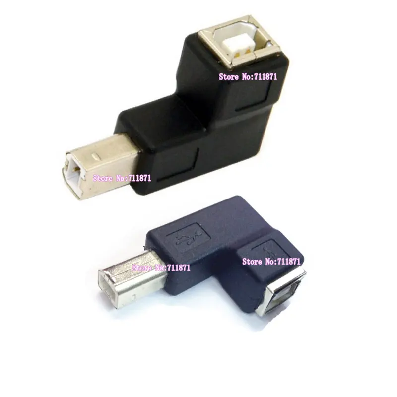 

90-градусный прямоугольный разъем USB B, прямоугольный разъем «папа-мама», адаптер USB2.0 B, разъем USB B «папа-мама»