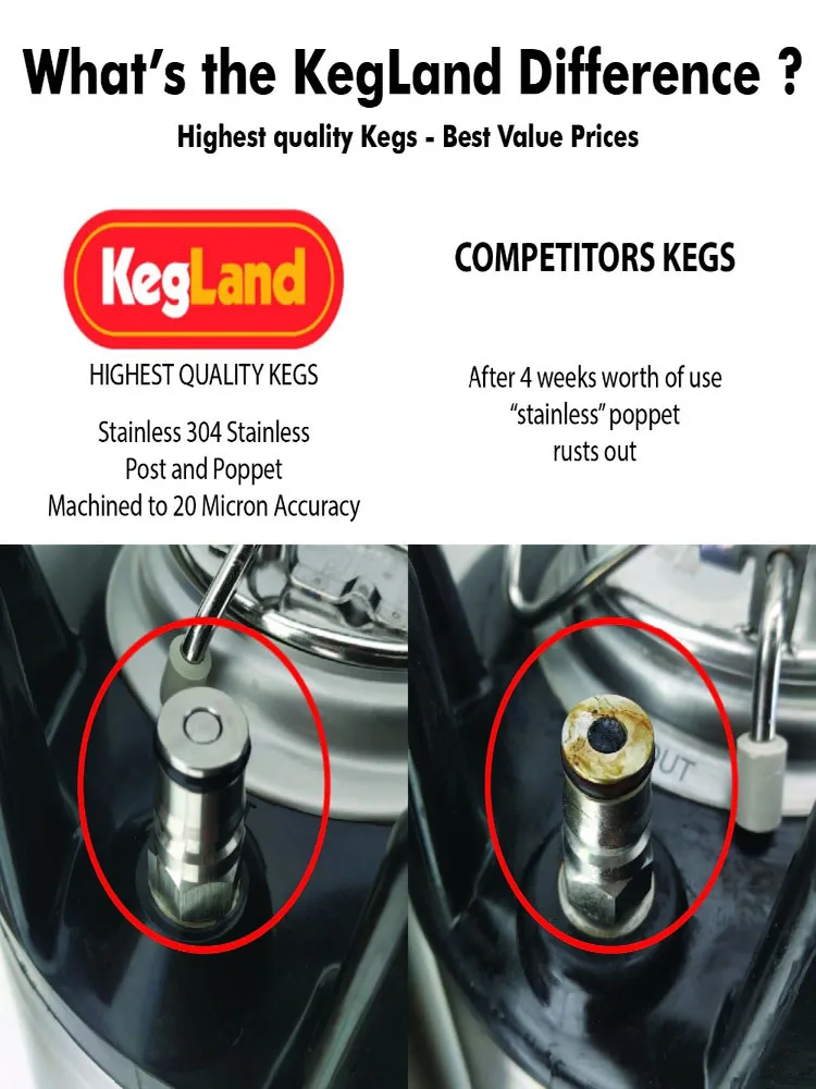 KegLand Keg Gas Ball Lock Post with 1/4 Inch BSP Bulkhead Assembly  Beer Home Brewing