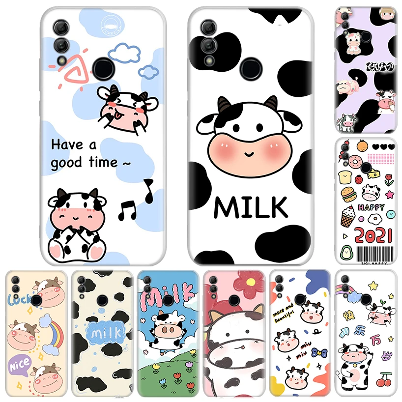 Dairy Cattle Cow Speckle Cute Phone Case For Huawei Honor 10 Lite 9 50 20 8S 8X 8A Pro 9X Y5 Y6 Y7 Y9S P Smart Z 2019 2021 Soft