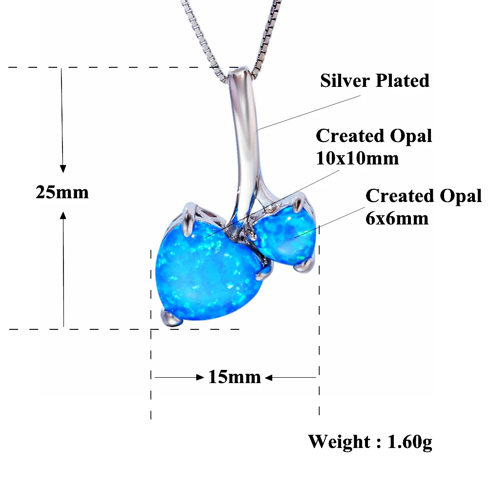 CiNily Heart Fire Opal Silver Plated Women Jewelry  Pendants Gift Nickles Women Natural Stone Pendant OD7081-83