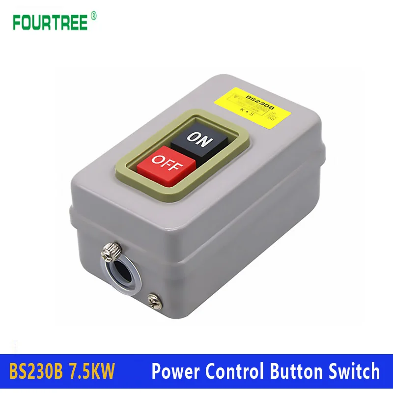 BS230B 7.5KW Power Control Button Switch Industrial Household Three-Phase Motor Start Button Press Switch 17A