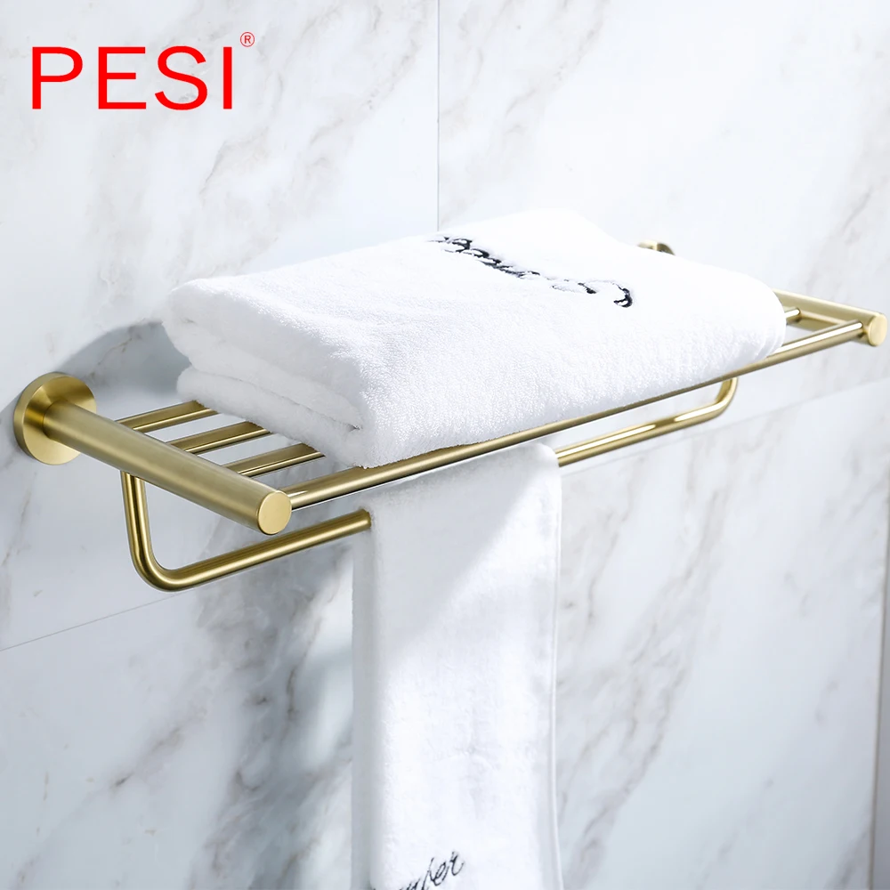 Gold Gebürstet Bad Zubehör Hardware Set Handtuch Bar Schiene Wc Papier Halter Handtuch Rack Haken Edelstahl Robe Haken.