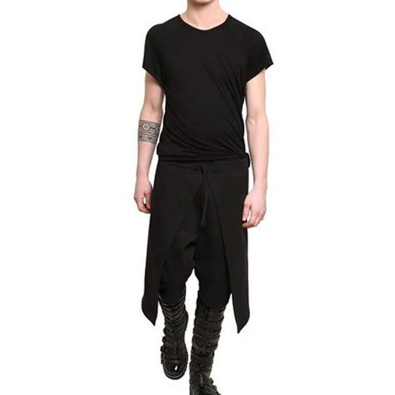 브랜드 뉴 블랙 망 한국 하렘 롱 바지 루즈 피트 댄스 스마트 팬츠 남성용 Skinhy Punk Goth Chic Trousers Size M-3XL