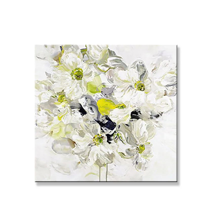 Handmade still life beautiful white orchids flower canvas oil painting wall art picture knife painting for living room bedroom