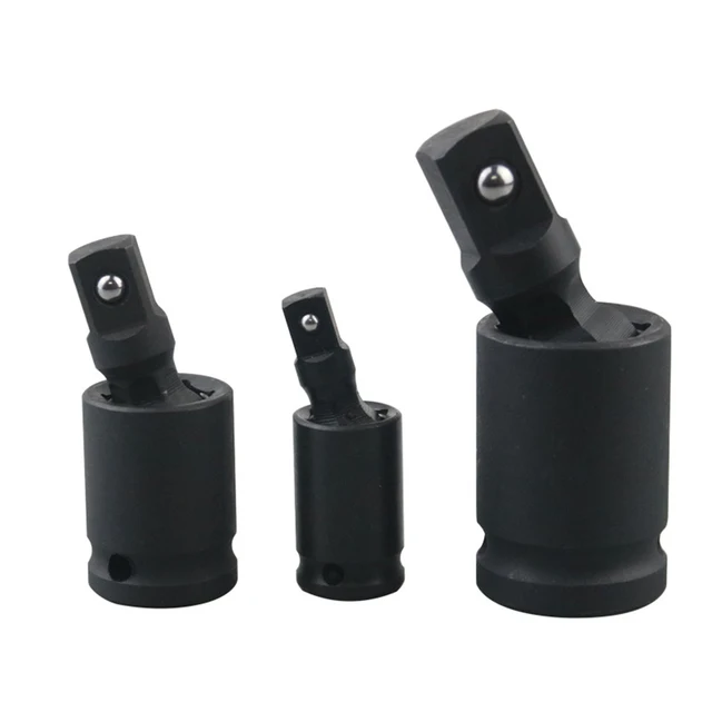 Adapter do klucza nasadowego 1/4" 3/8" 1/2", stal fosforowana chromowo-molibdenowa, klucz pneumatyczny, przegub uniwersalny 360 stopni ° Obrotowe narzędzie ręczne