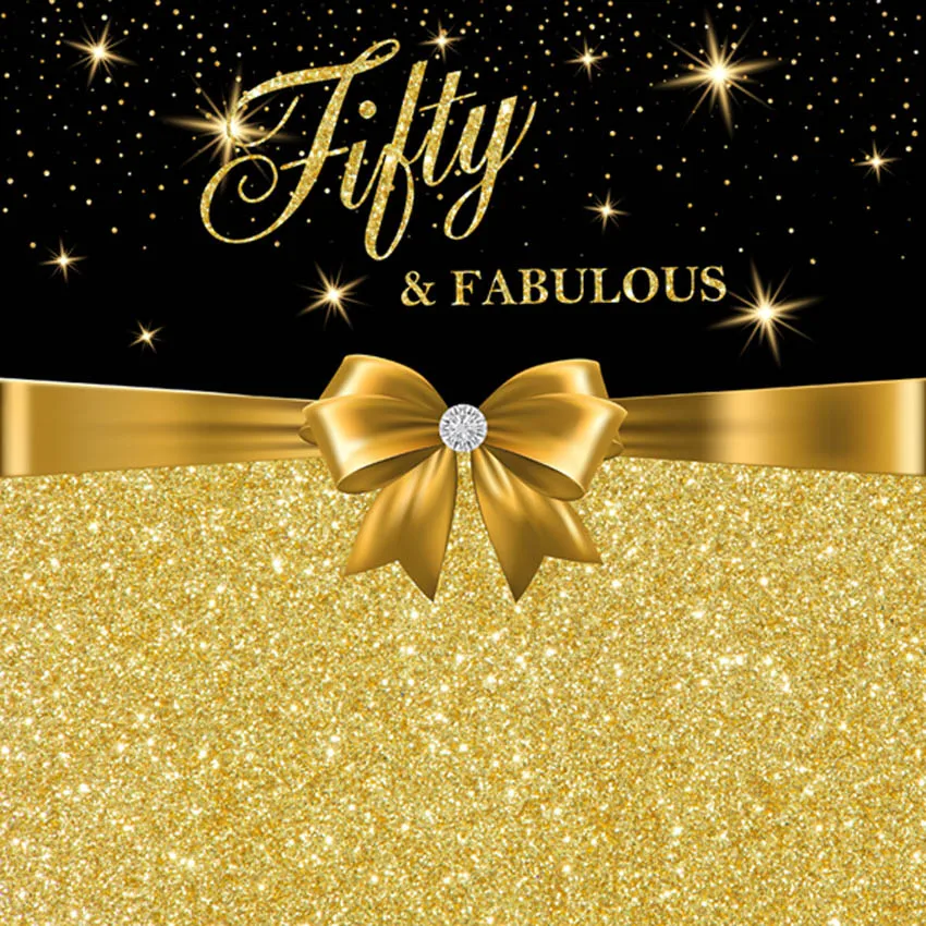 8 x8ft personalizzato oro nero favoloso Forty Happy Birthday VIP Party Stars Custom Photo Background sfondo vinile 240cm x 240cm