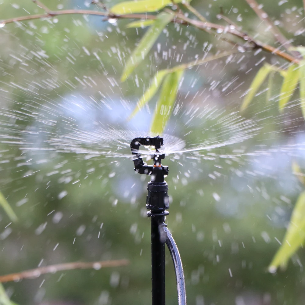 360 grad Grau Wenig Rad Rotary Sprinkler G Typ Düsen mit Stakes Anschlüsse Bewässerung Spray Micro Rasen Terrasse Kühlung