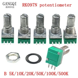 5Pcs Potentiometers Industrial Switches RK097 RK097N 3Pin B1K 5K 10K 20K 50K 100K 500K Switch Audio Shaft 15mm Amplifier Sealing