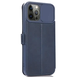 Leather Flip Phone Case For iPhone Lens Protection Cover Luxury Case for iPhone 13 Pro Max 14 Plus