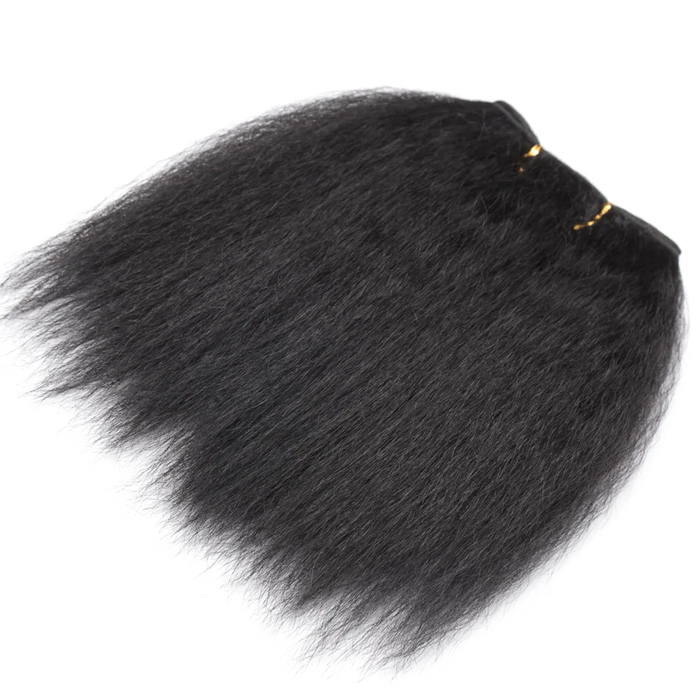 Amir Synthetic Hair Weave Kinky Straight Hair Bundles for African Women 10 inch Short Black Hair Wefts 1 Piece