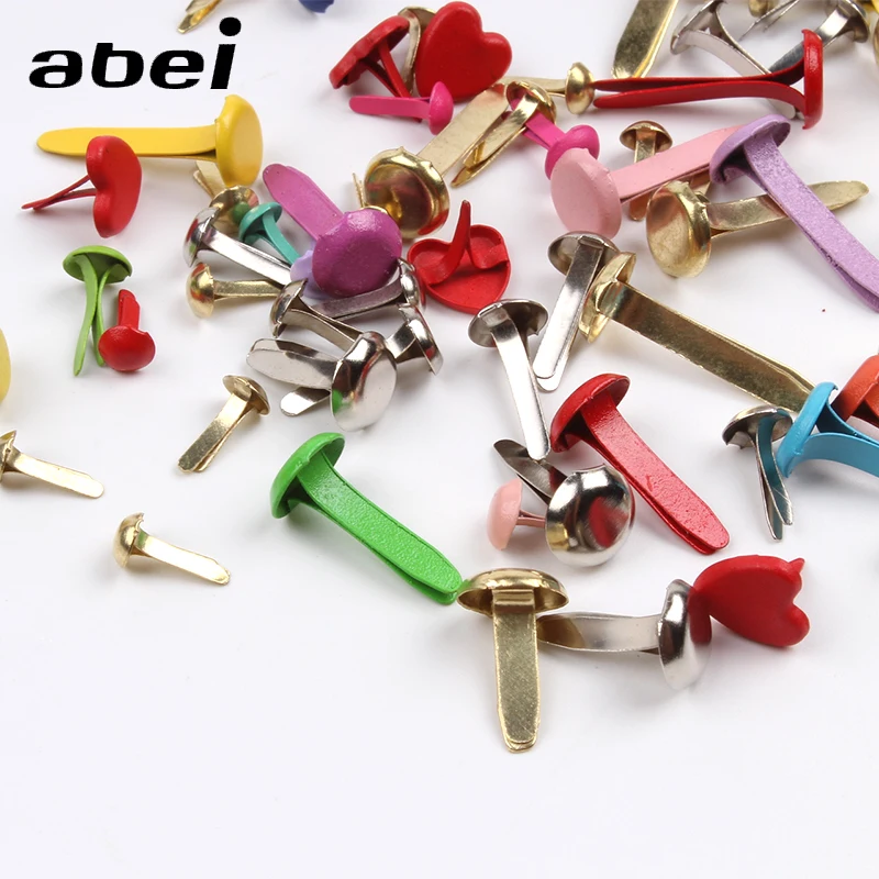 100pcs Random Mix Rivet Metal Rivets DIY Scrapbook Cards Embellishment Handmade Shoes Bags Fastener Brads Buttons Wholesale