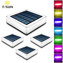 T-SUN 4 Packs Solar Light Fence Light IP65 Outdoor Solar Lamp For Garden Decoration Gate Fence Wall Courtyard Cottage Solar Lamp