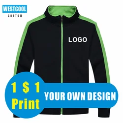 8 farben Zipper Pullover Jacke Eigene Stickerei Logo Im Freien Männer und Frauen Kleidung Eigenen Bild Druck WESTCOOL 2020