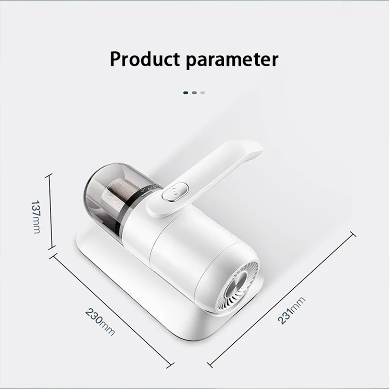 EU 1007 Home Handheld Wireless Mite Eliminator Small UV Vacuum Cleaner on Bed