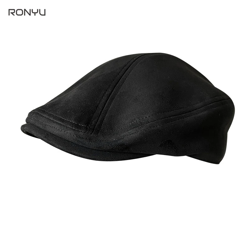 

Autumn Black Men's Cap Women Retro Berets Duckbill Ivy Flat Cap Artist Peaked Cap Newsboy Hat Visors Flat Caps NM16