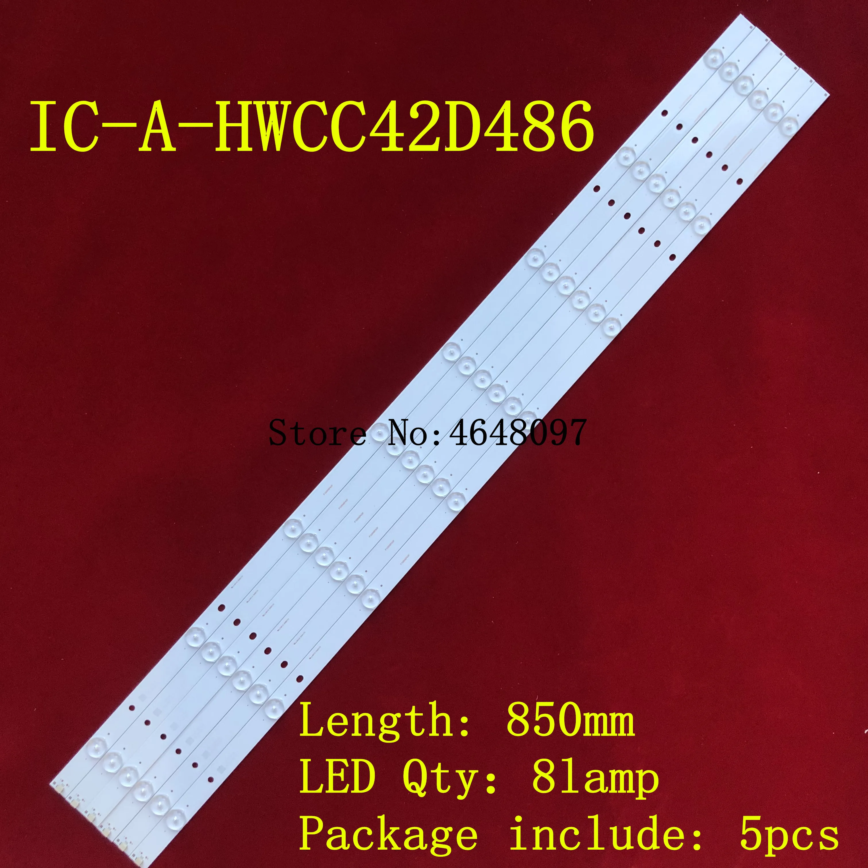 

1set=5pcs 850mm LED strip 8lamps for Panasonic 42“TV TC-43DS630C TX-43ESW504 TH-43C410K IC-A-HWCC42D486