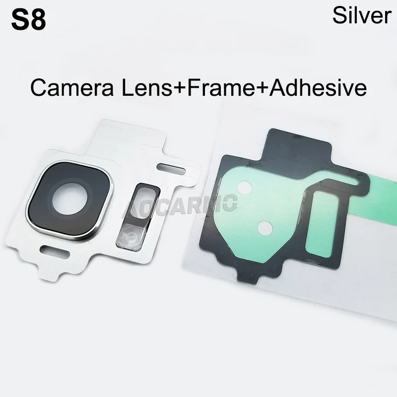 Aocarmo Rear Back Camera Lens Glass Ring Cover With Frame Adhesive For Samsung Galaxy S8 SM-G9500 5.8\