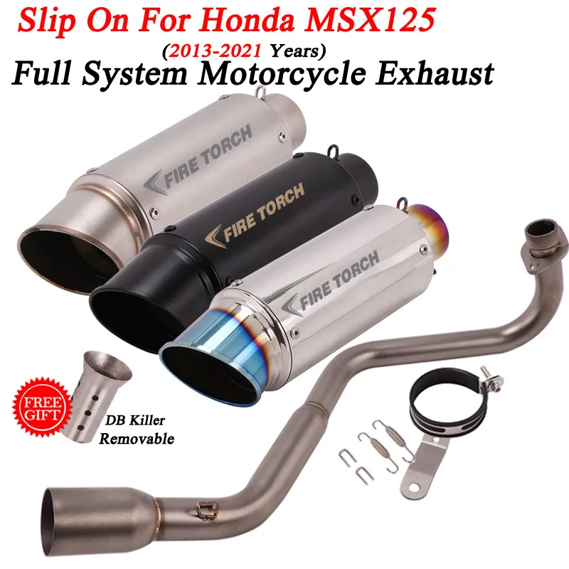 Slip On For Honda GROM MSX125 MSX 125 MSX 125 2013 - 2021Years Motorcycle Exhaust Escape System Modify Full Muffler DB Killer